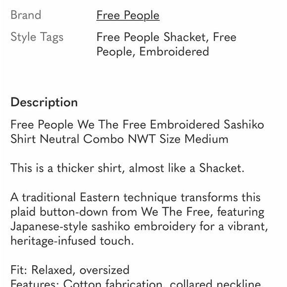 We the free embroidered shirt - Picture 8 of 8